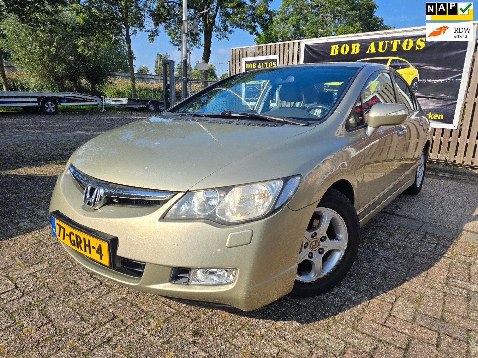 Honda Civic 1.3 Hybrid/automaat/lage KM NAP/airco/cruise/apk, Gebruikt, Metallic lak, Beige, Origineel Nederlands