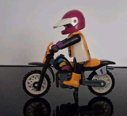Vintage Playmobil Motorcrosser met Motor - Nummer 1, Ophalen of Verzenden