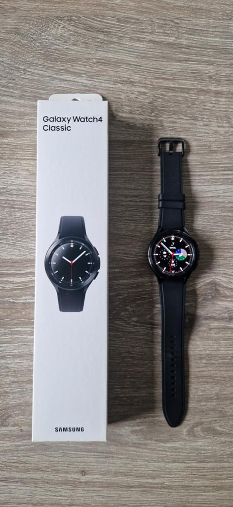 Samsung Galaxy Watch4 Classic, Sieraden, Tassen en Uiterlijk, Smartwatches, Zwart, Samsumg, Ophalen of Verzenden, Zo goed als nieuw