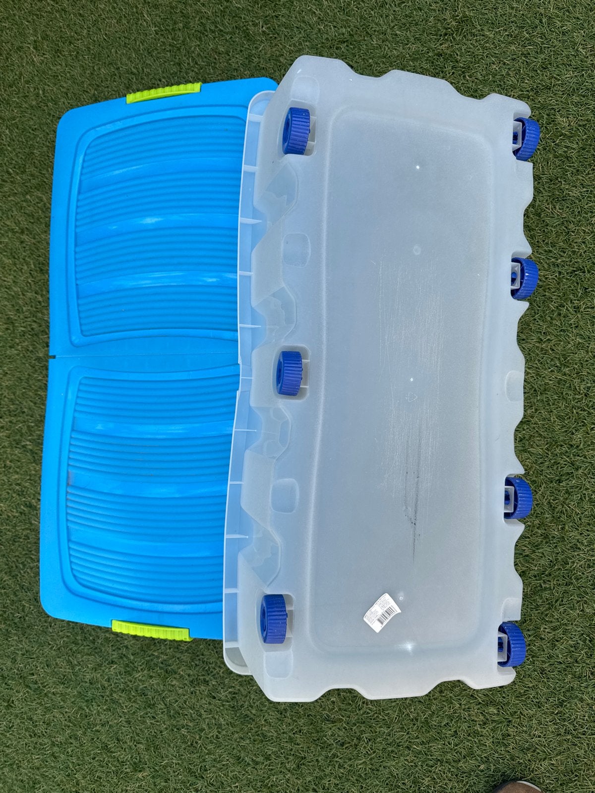 2 Opvouwbare opbergbox met wielen - Blauw/Transparant, Ophalen, Opvouwbaar, Minder dan 35 cm, 75 tot 100 cm