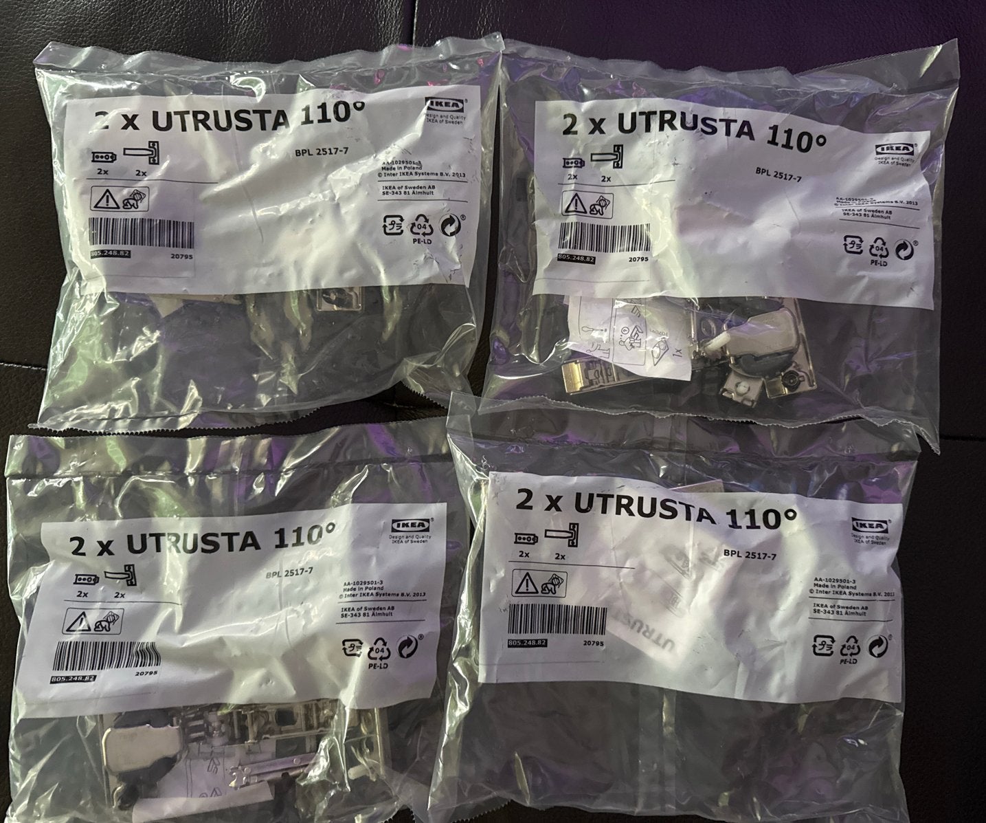 IKEA UTRUSTA 110 Scharnieren (4x2 stuks), Ophalen, Nieuw, Overige materialen, Scharnier