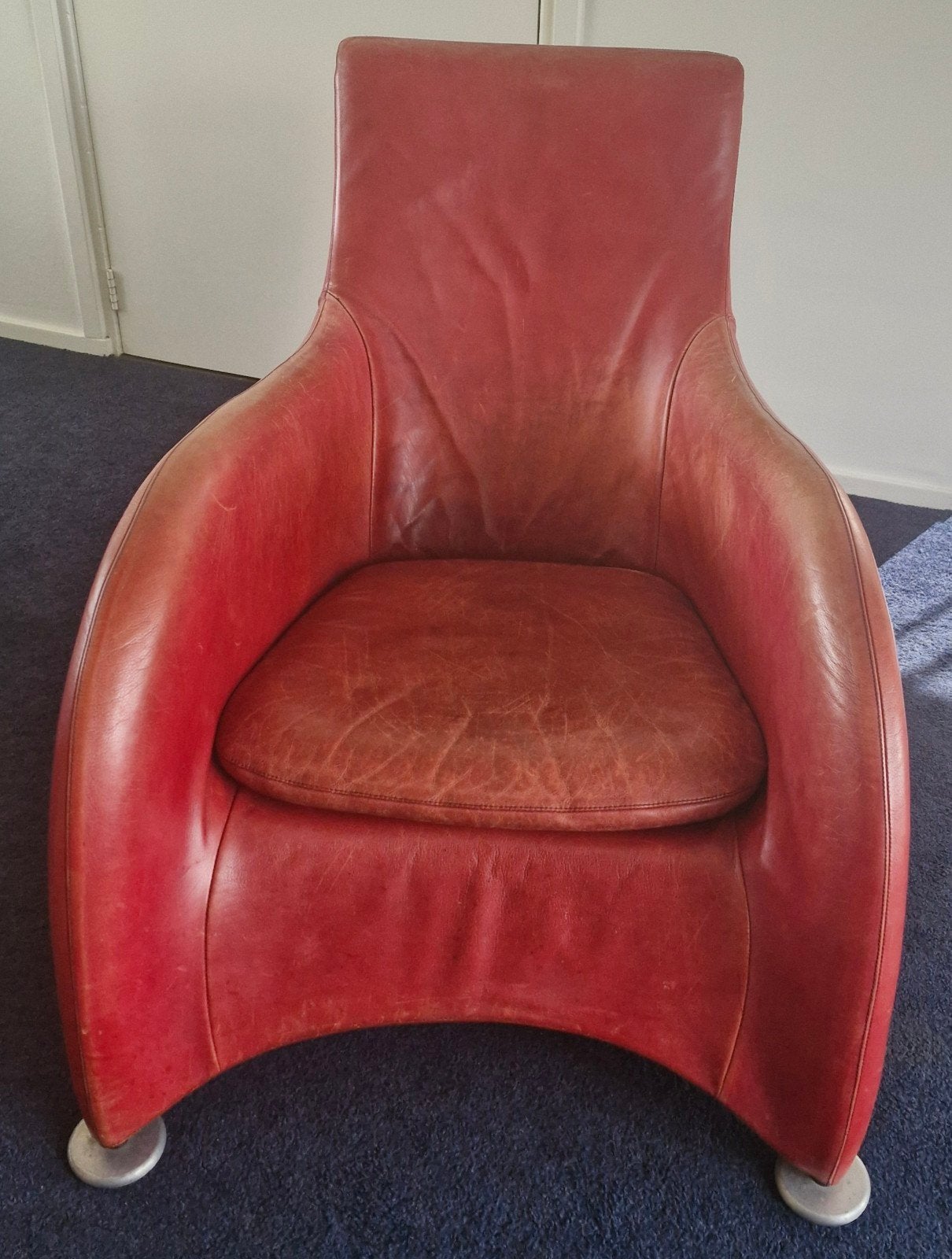 Montis Loge fauteuil - Gerard van den Berg - rood leer, Gebruikt, Leer, Eén, Rood