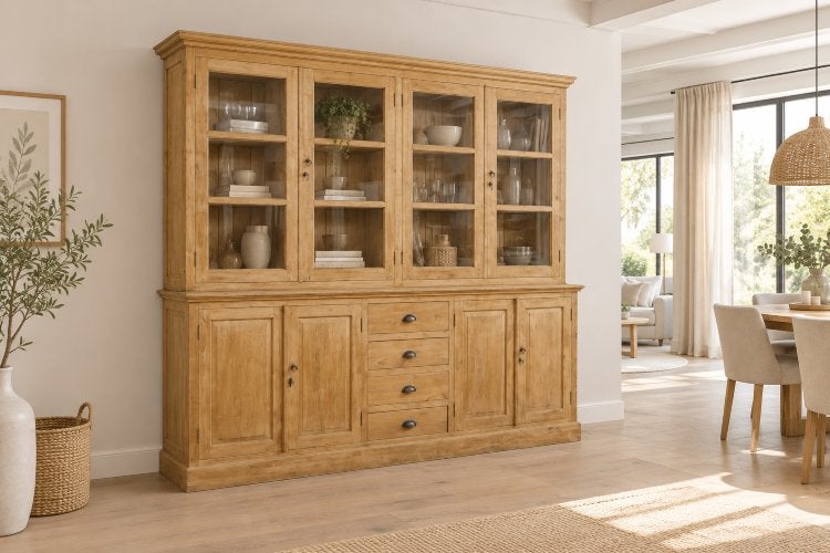 Grote Buffetkast teakhout, Huis en Inrichting, Gebruikt, Met lade(s), 200 cm of meer, Teakhout