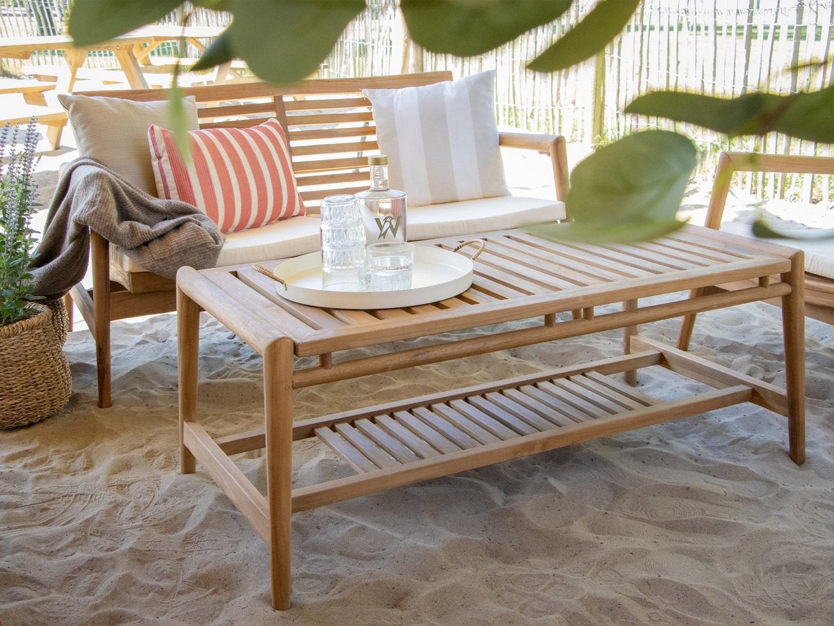 Loungeset 4-delig Teak – 2 stoelen, bank met tafel, Ophalen, 5 zitplaatsen, Teakhout, Nieuw