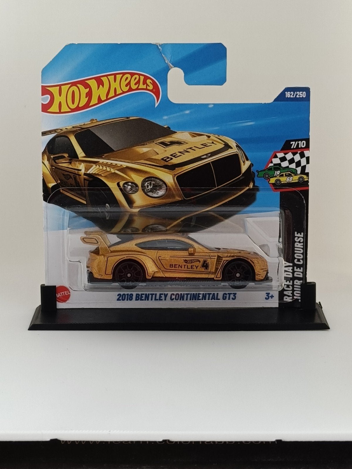 Hot Wheels 2018 Bentley Continental GT3 Goud, Ophalen of Verzenden, Nieuw, Auto