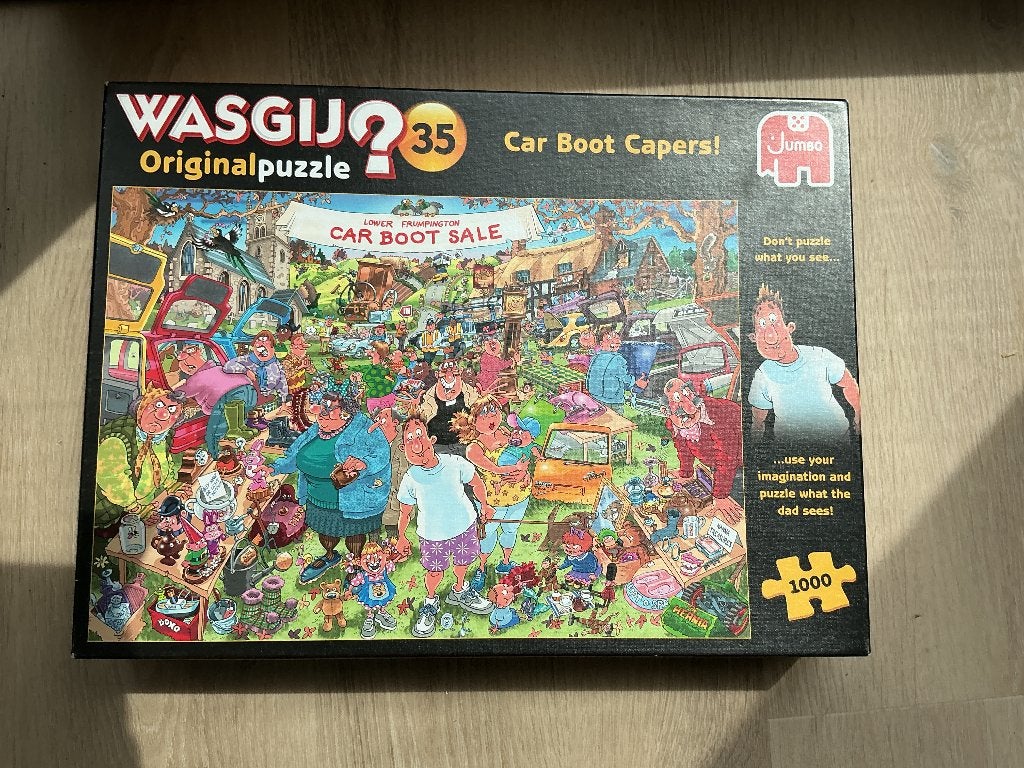 Wasgij legpuzzel VLOOIENMARKT VONDSTEN 1000 Stukjes, Ophalen, 500 t/m 1500 stukjes, Zo goed als nieuw, Legpuzzel