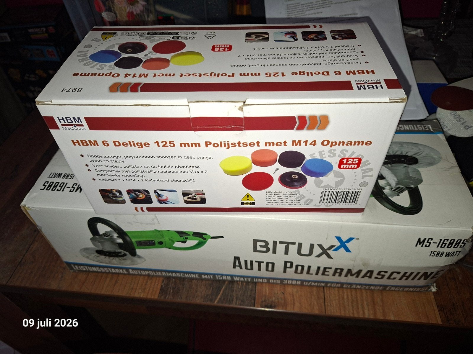 Splinternieuwe auto polier(poets)machine 1500w + pads, Ophalen of Verzenden, Nieuw
