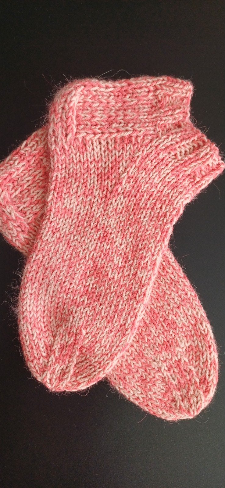Handgebreide roze/witte wollen enkelsokken, maat 40, Sokken en Kniesokken, Nieuw, Ophalen of Verzenden, Maat 39 t/m 42