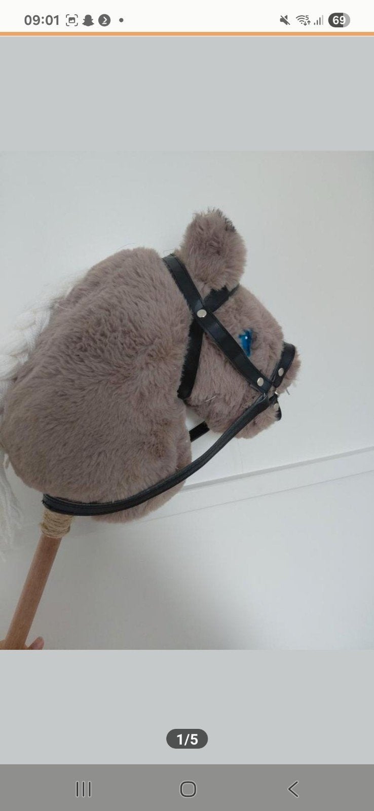 Handgemaakte Hobbyhorse Zacht Fluffy met Hoofdstel, Ophalen, Zo goed als nieuw, Jongen of Meisje