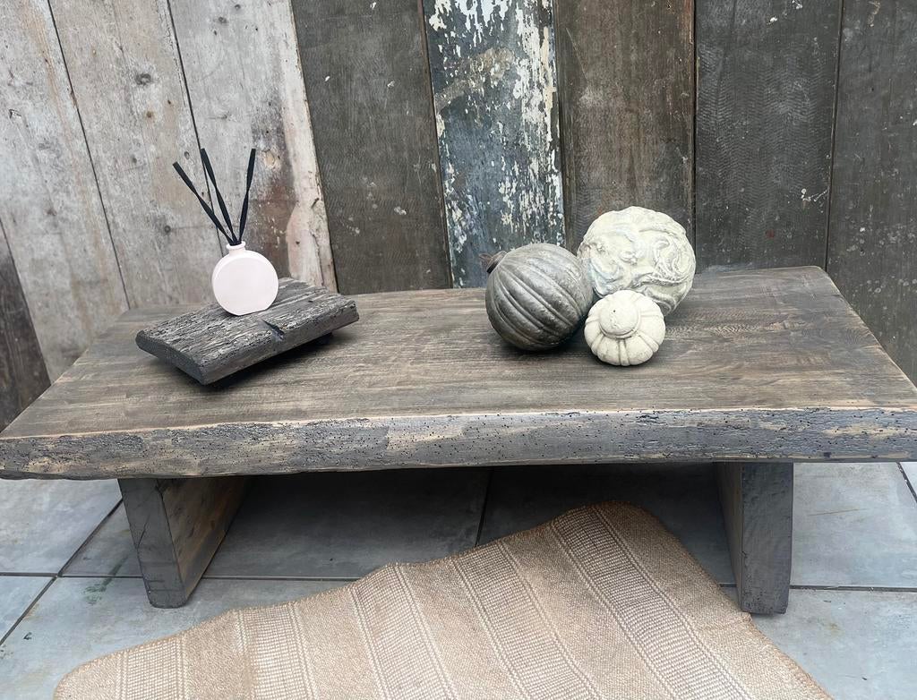 Maatwerk | WabiSabi / Japandi salontafel, Huis en Inrichting, Tafels | Salontafels, 100 tot 150 cm, Zo goed als nieuw, Rechthoekig
