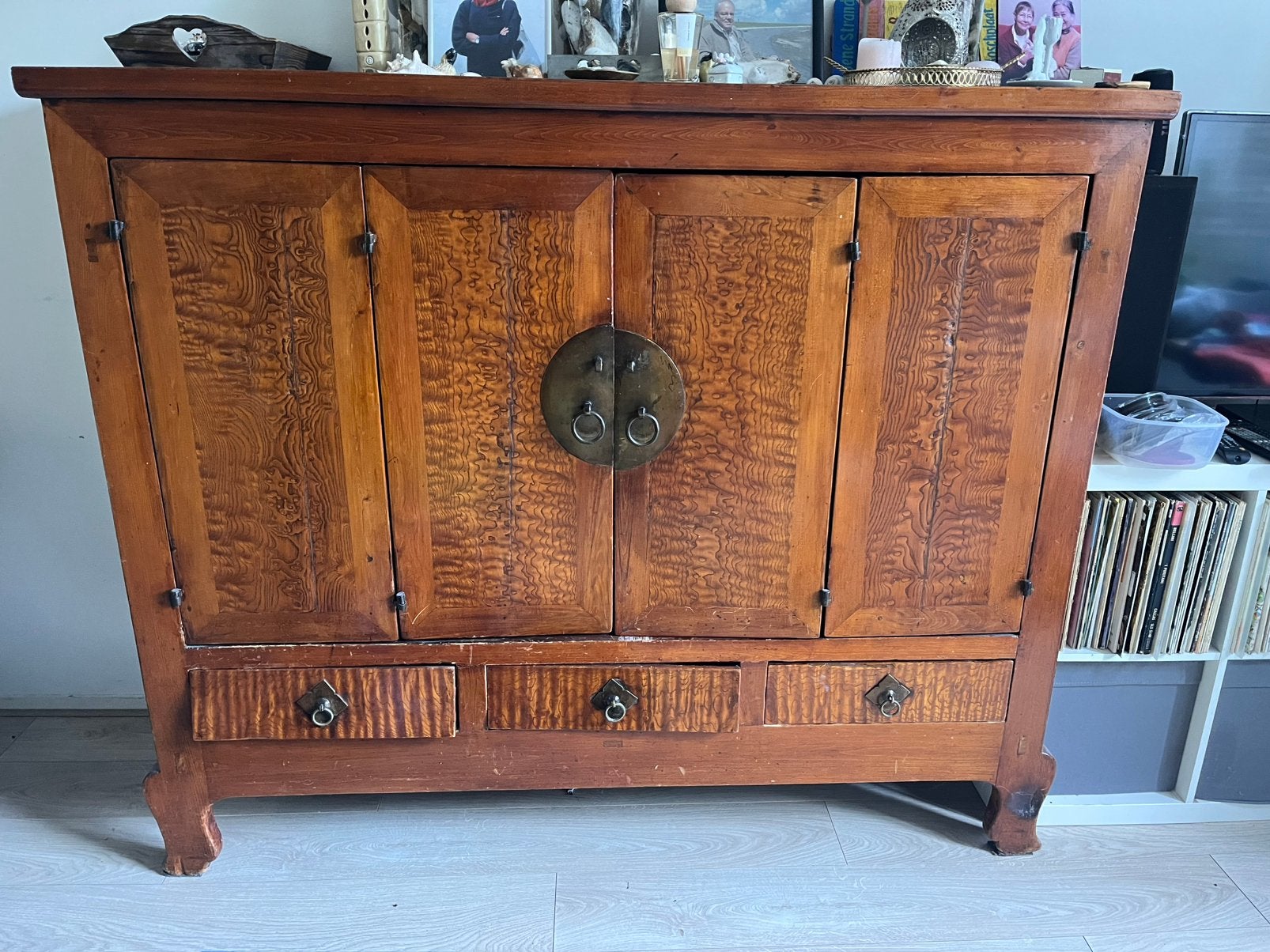 Antieke houten dressoir MOET NU WEG IVM VERHUIZING, Gebruikt, Met deur(en), 150 tot 200 cm, Overige houtsoorten