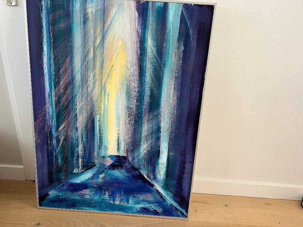 Diederik van Leeuwen schilderij, Antiek en Kunst, Ophalen, Handgeschilderd, Landschap, Doek