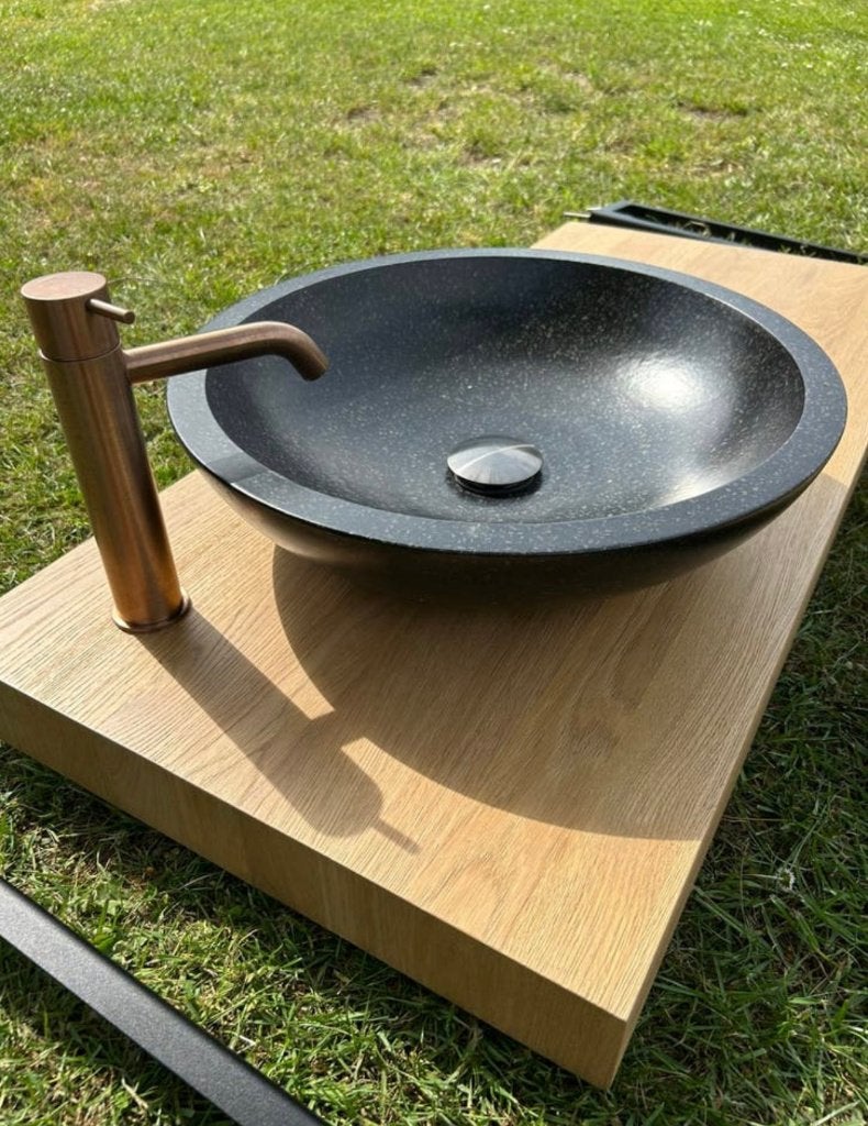 LoooX Wooden Base eiken wastafelblad / badmeubel dubbel, Ophalen, 100 tot 150 cm, Zo goed als nieuw, Minder dan 100 cm