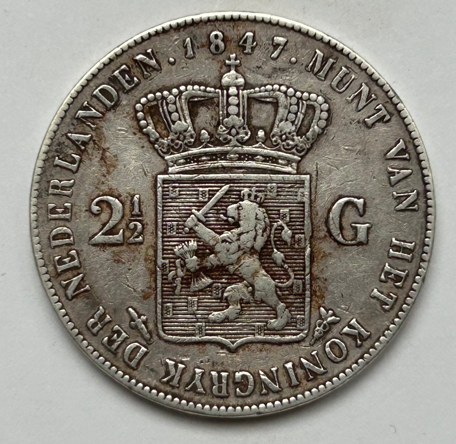 Rijksdaalder 1847, Verzenden, Koning Willem II, 2½ gulden
