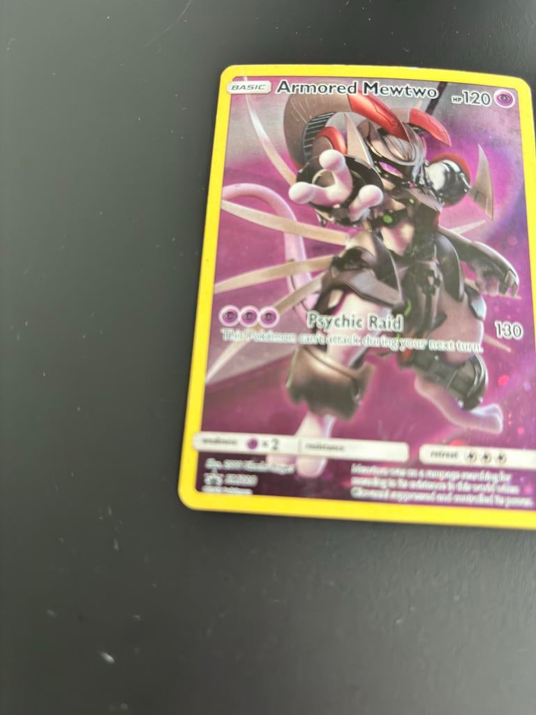 Armored Mewtwo Pokémon Kaart - Zeldzaam en Krachtig, Ophalen of Verzenden, Gebruikt, Losse kaart