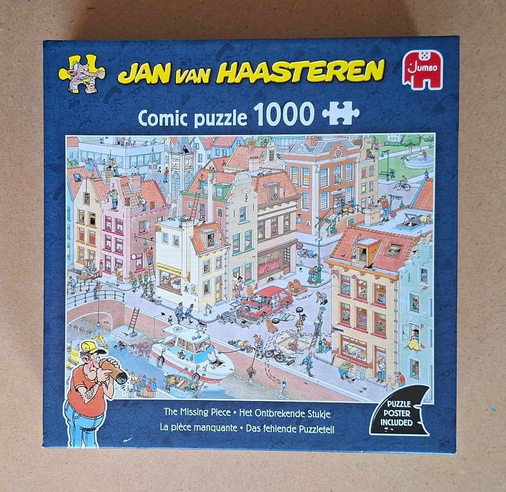 Puzzel Jan van Haasteren, Het Ontbrekende Stukje, 1000 Stuk, Ophalen of Verzenden, 500 t/m 1500 stukjes, Zo goed als nieuw, Legpuzzel
