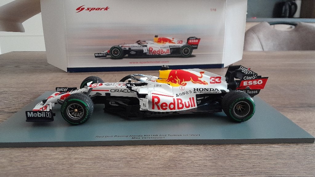 2X Max Verstappen RB16B Spark 1:18., Ophalen of Verzenden, Zo goed als nieuw, Overige merken