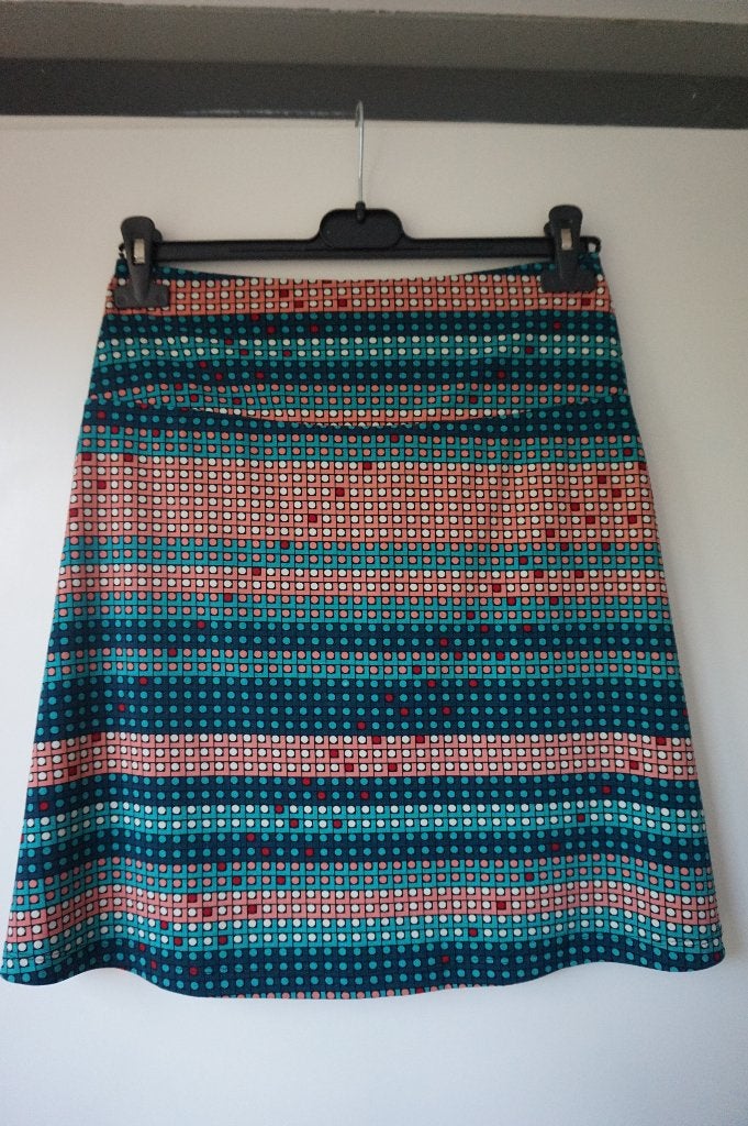 King Louie korte rok roze mint groen grafisch stippen maat S, Ophalen of Verzenden, Zo goed als nieuw, Maat 36 (S), Boven de knie