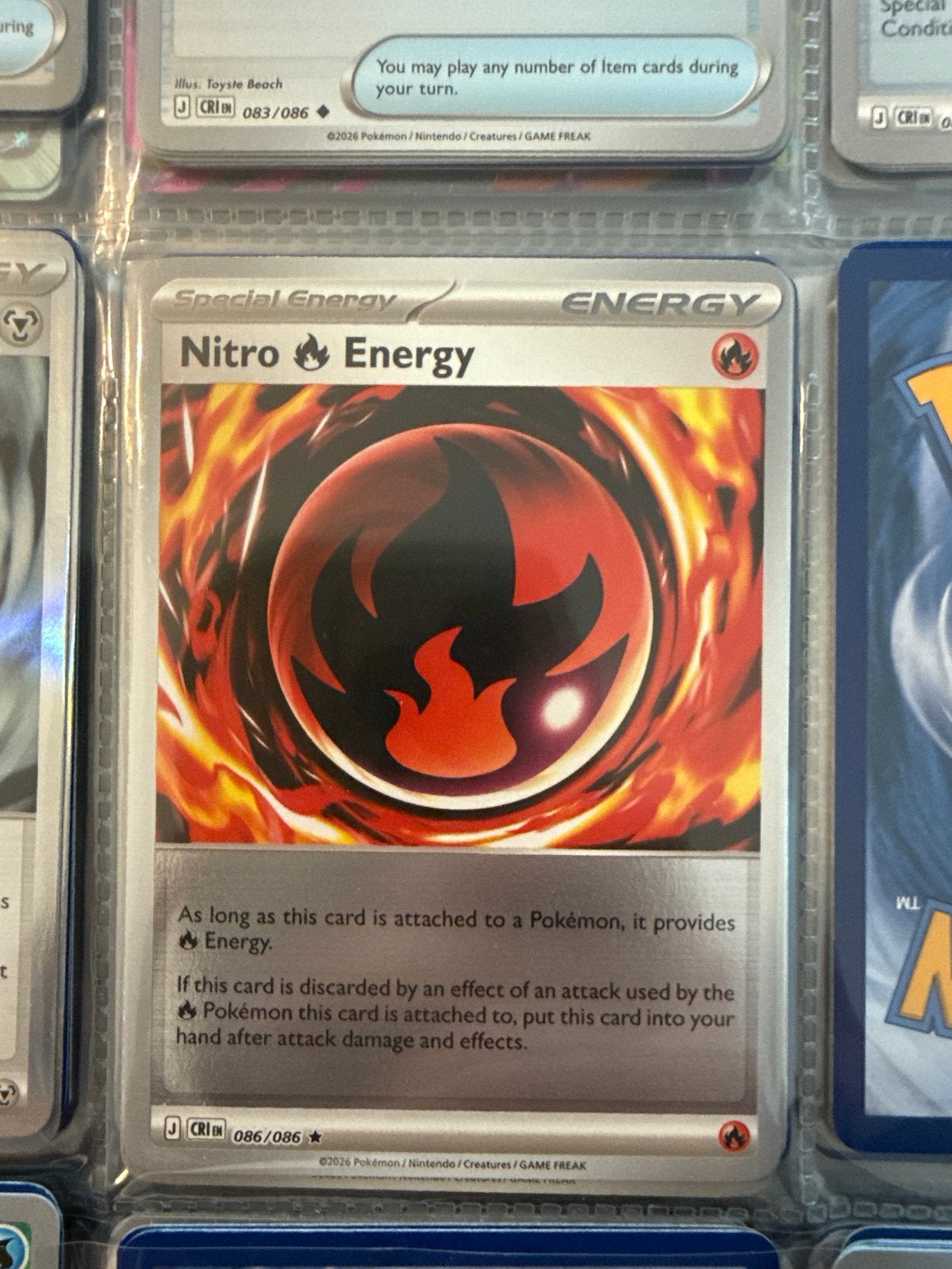 Pokémon TCG: Nitro Energy Special Energy Kaart (086/086), Ophalen of Verzenden, Zo goed als nieuw, Losse kaart