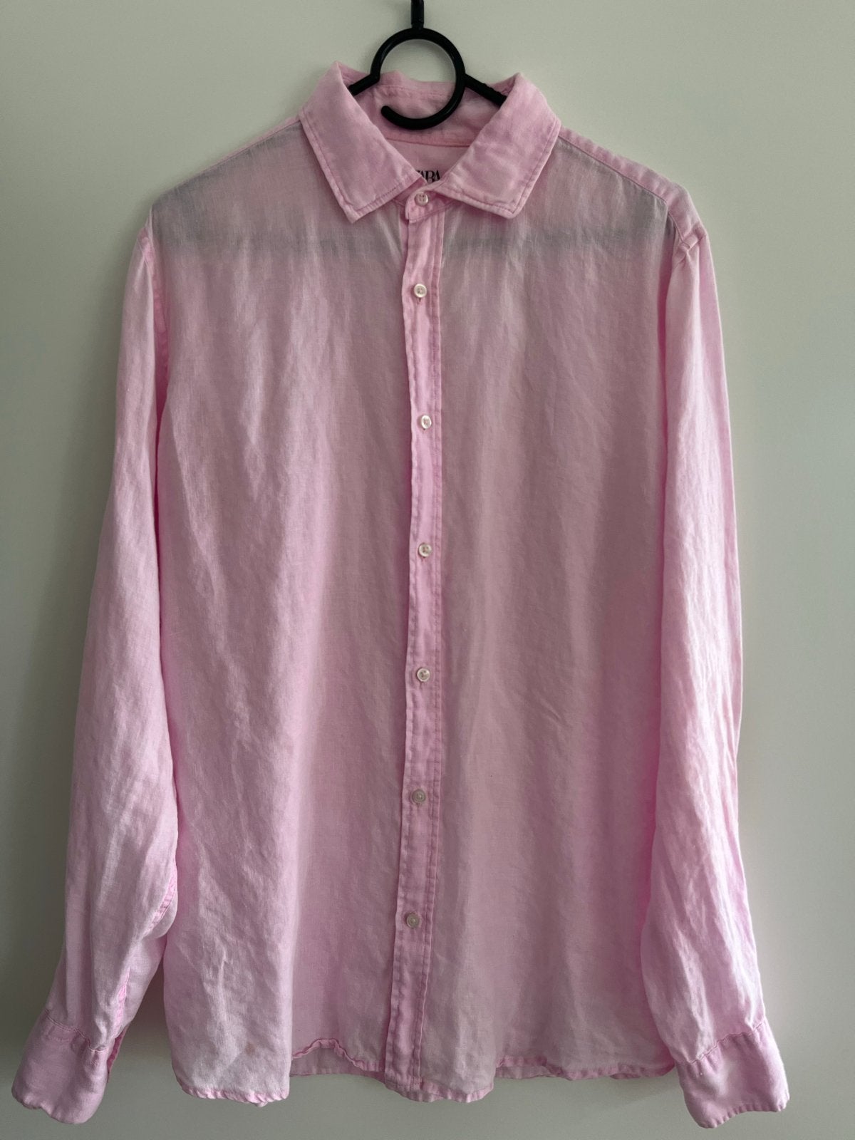 Zara roze linnen overhemd maat M, Ophalen of Verzenden, Nieuw, Roze, Halswijdte 39/40 (M)