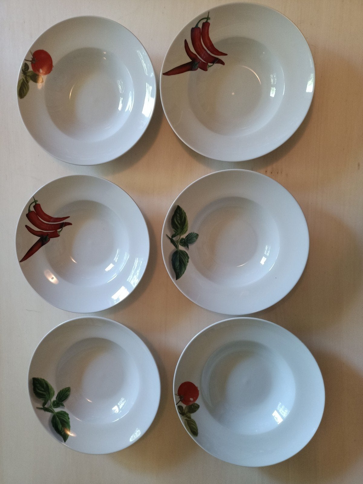 Set van 6 pastaborden met Italiaanse decoratie, Huis en Inrichting, Keuken | Servies, Overige merken, Keramiek, Ophalen of Verzenden
