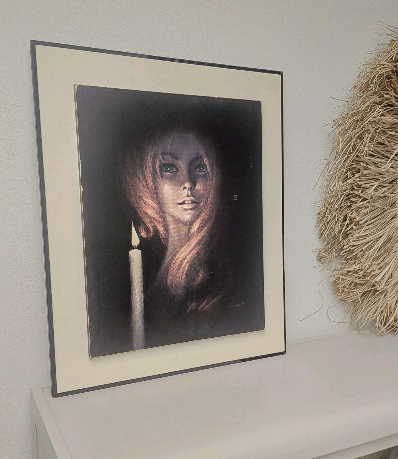 vintage print 1967 meisje met kaars stephen pearson, Antiek en Kunst, Ophalen of Verzenden