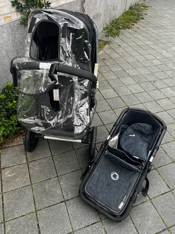 Bugaboo Cameleon denim – complete set met 2 draagframes, Ophalen, Zo goed als nieuw, Bugaboo, Met reiswieg