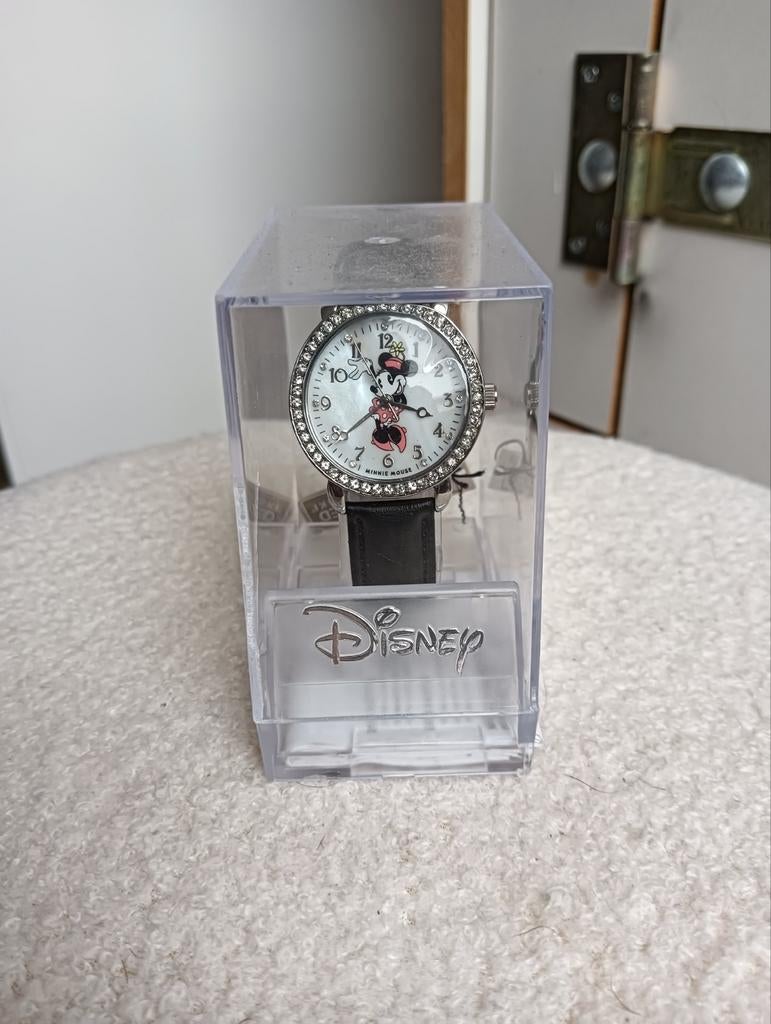 Swarovski Disney Minnie Mouse Horloge met Strass, Overige merken, Overige materialen, Leer, Polshorloge