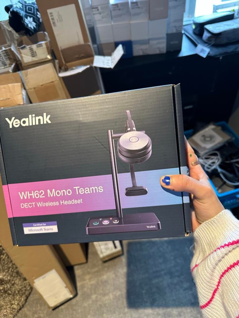Yealink WH62 Mono Teams DECT Draadloze Headset, Audio, Tv en Foto, Koptelefoons, Overige merken, Nieuw, Draadloos, Op oor (supra aural)
