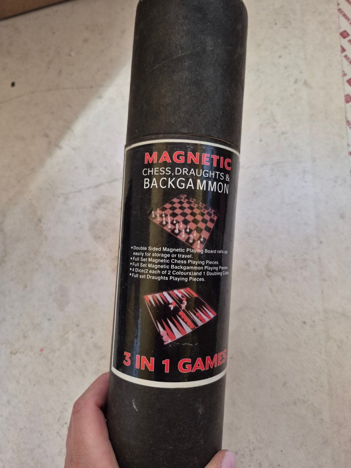 Magnetisch 3-in-1 Spel: Schaak, Dammen & Backgammon, Een of twee spelers, Ophalen of Verzenden, Nieuw, Reisspel