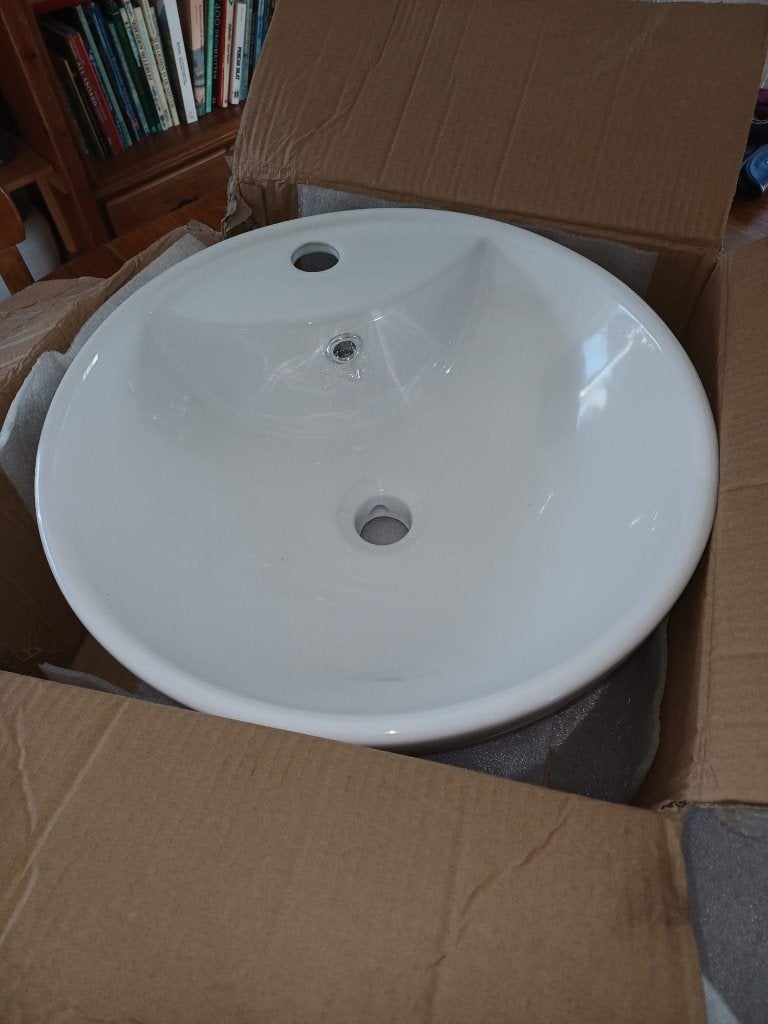 waskom, porselein, badkamer, wit, nieuw, Ophalen, Minder dan 50 cm, Overige typen, Nieuw