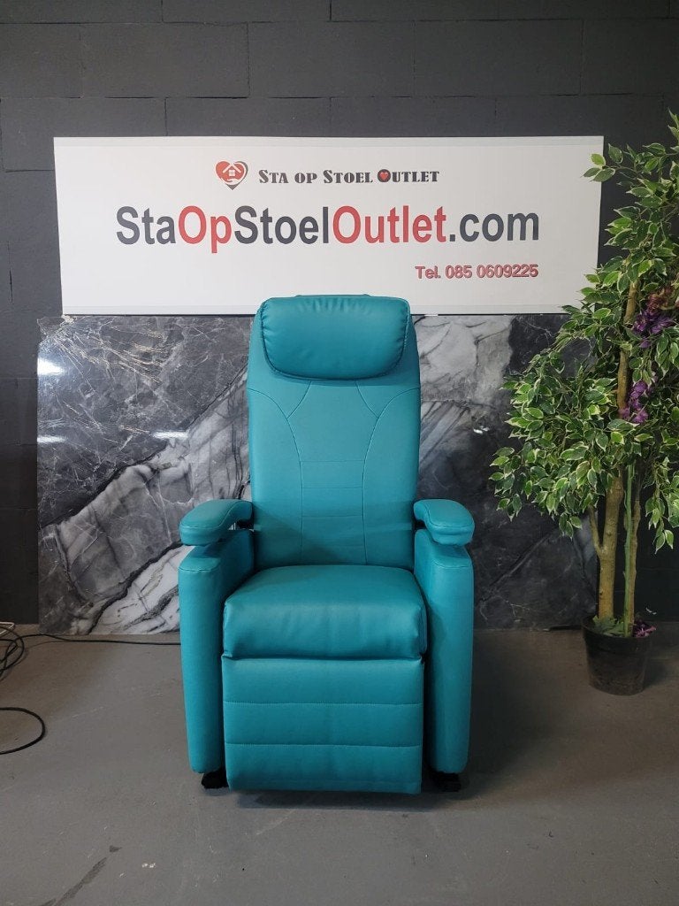 Fitform 570 Vario Turquoise Met Kantelfunctie, Huis en Inrichting, Fauteuils, Minder dan 50 cm, Minder dan 75 cm, Leer, Ophalen of Verzenden