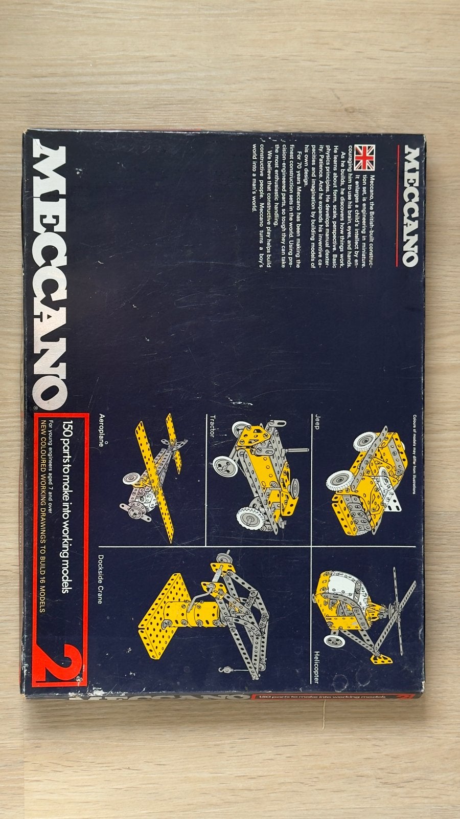 Vintage Meccano 2 Bouwdoos - 150 onderdelen, Ophalen of Verzenden, Gebruikt, Overige merken