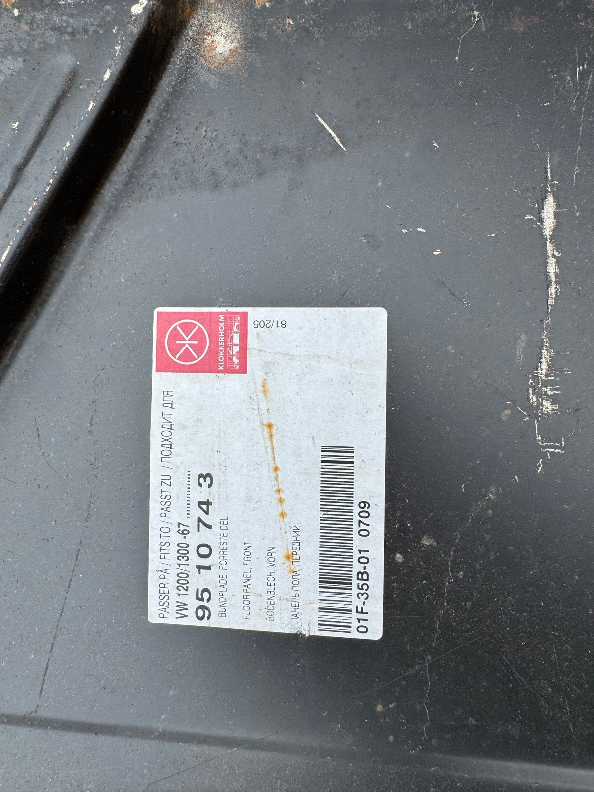 Bodemplaat voor Volkswagen VW 1200-1300-1600, Auto-onderdelen, Ophalen, Nieuw, Voor, Volkswagen