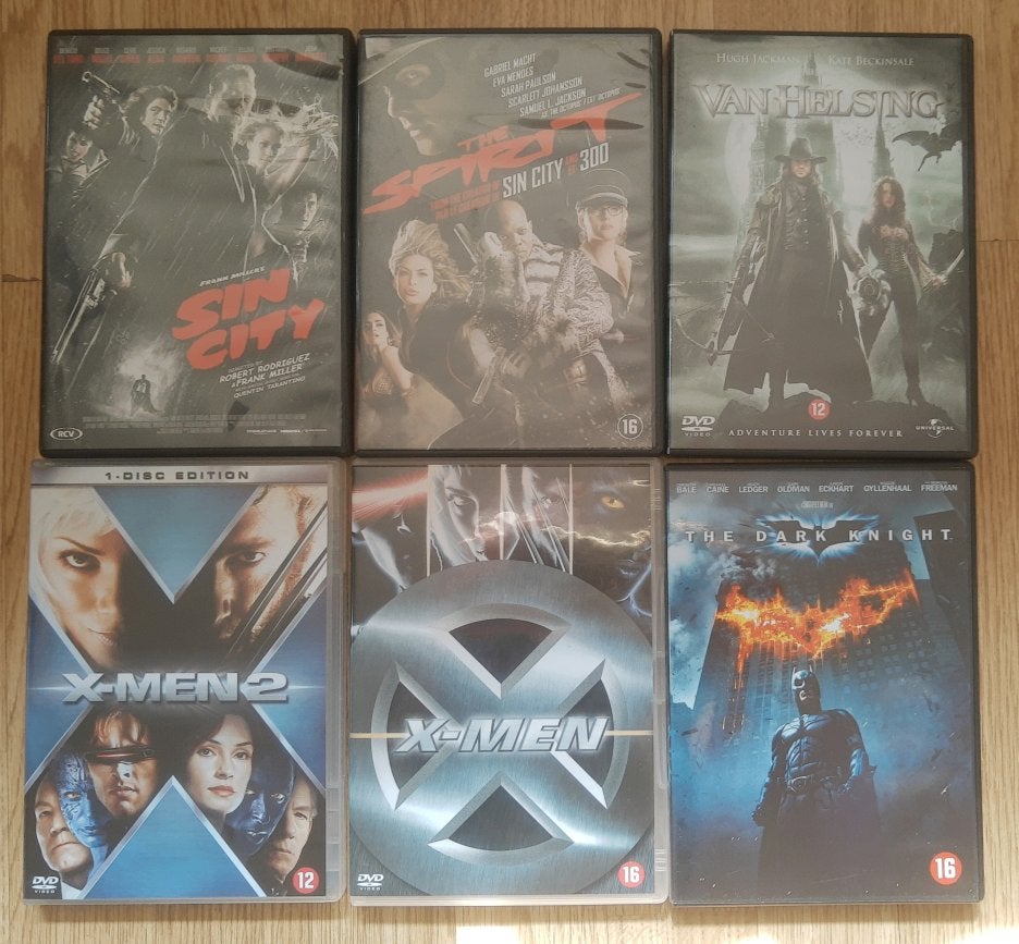 Sin city - the spirit - van Helsing - X-Men 1+2 - Batman, Cd's en Dvd's, Dvd's | Actie, Zo goed als nieuw, Actiekomedie, Vanaf 16 jaar