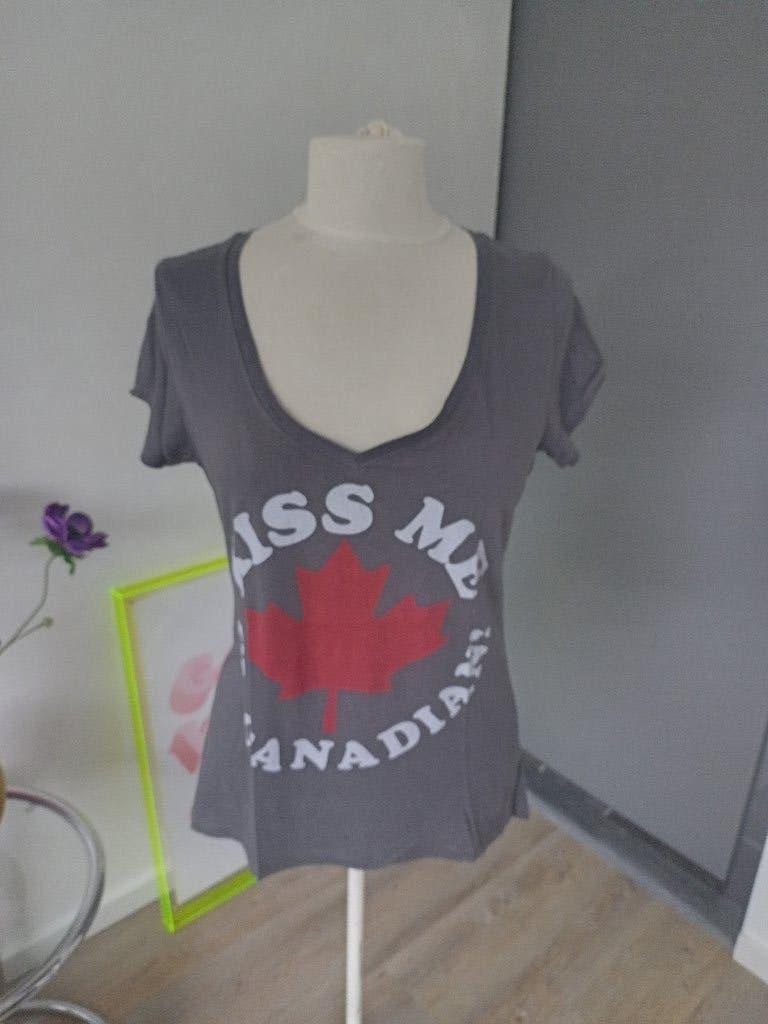 Z.g.a.n. Canadees T-shirt 'Kiss me I'm Canadian' - XL, Maat 46/48 (XL) of groter, Ophalen of Verzenden, Zo goed als nieuw, Korte mouw