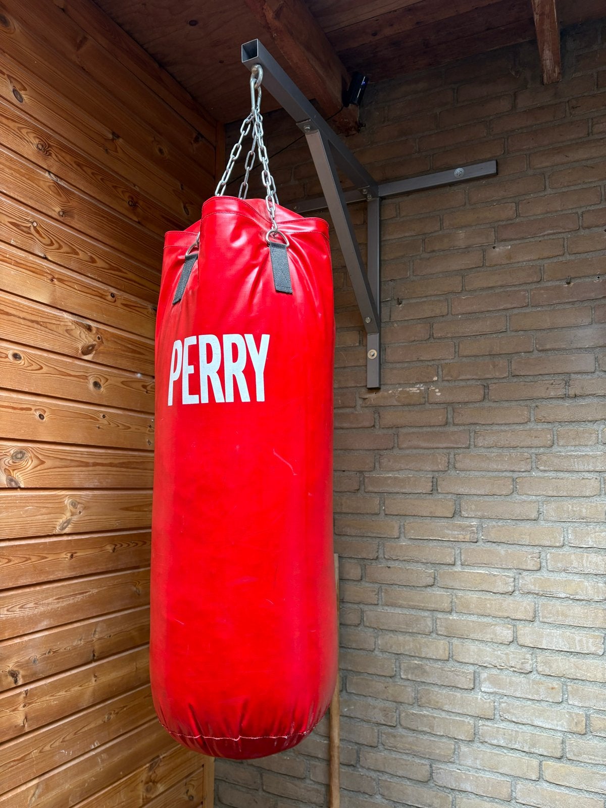 Bokszak Perry met steun - 100 cm hoog, 30 cm doorsnede, Ophalen of Verzenden, Gebruikt, Bokszak