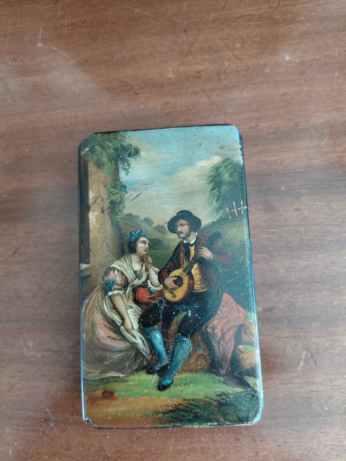 Antiek snuifdoosje Papier Maché - Johann Paul Hahn, Antiek en Kunst, Ophalen of Verzenden