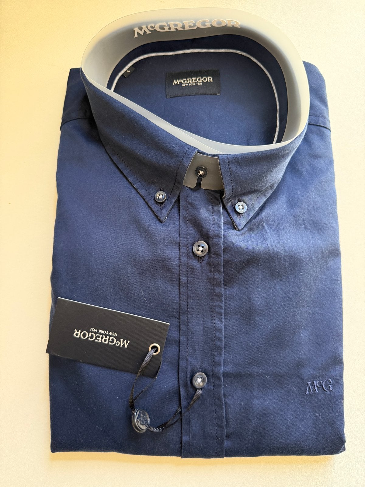 McGregor Button-down overhemd - maat L, Ophalen of Verzenden, Nieuw, Blauw, Overige halswijdtes