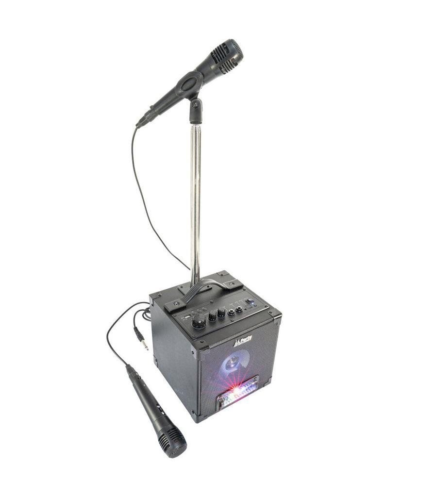 Karaoke set met led verlichting 2 microfoons en standaard, ., Nieuw, Ophalen of Verzenden, .