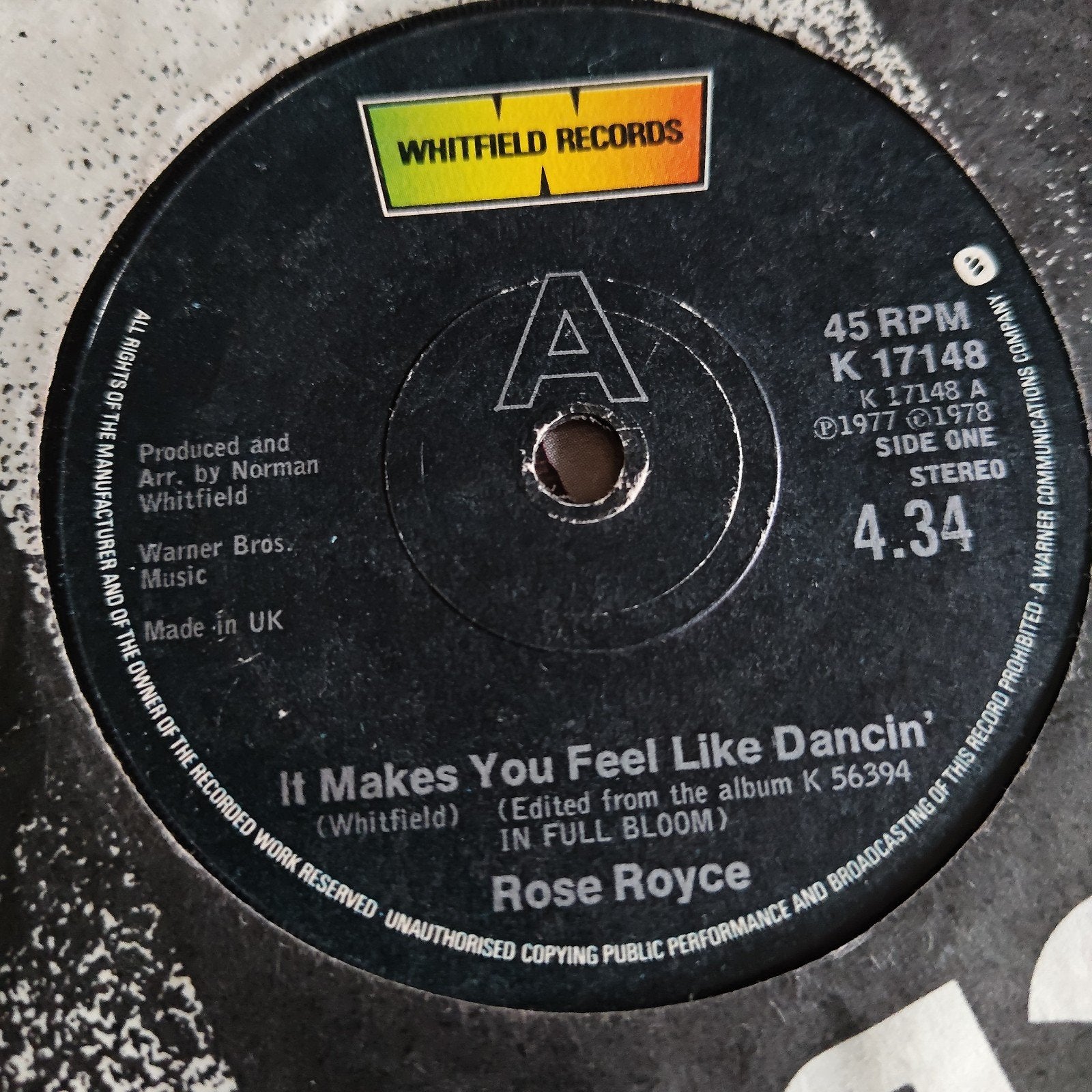 Rose Royce - It Makes You Feel Like Dancin' (Vinyl Single), Gebruikt, Originele persing, 7 inch, Ophalen of Verzenden