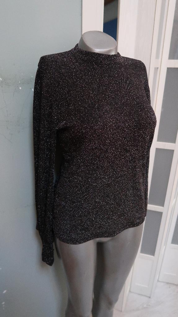 Most Wanted lurex zilverdraad truitje zwart, Kleding | Dames, Zwart, Maat 42/44 (L), Ophalen of Verzenden, Zo goed als nieuw
