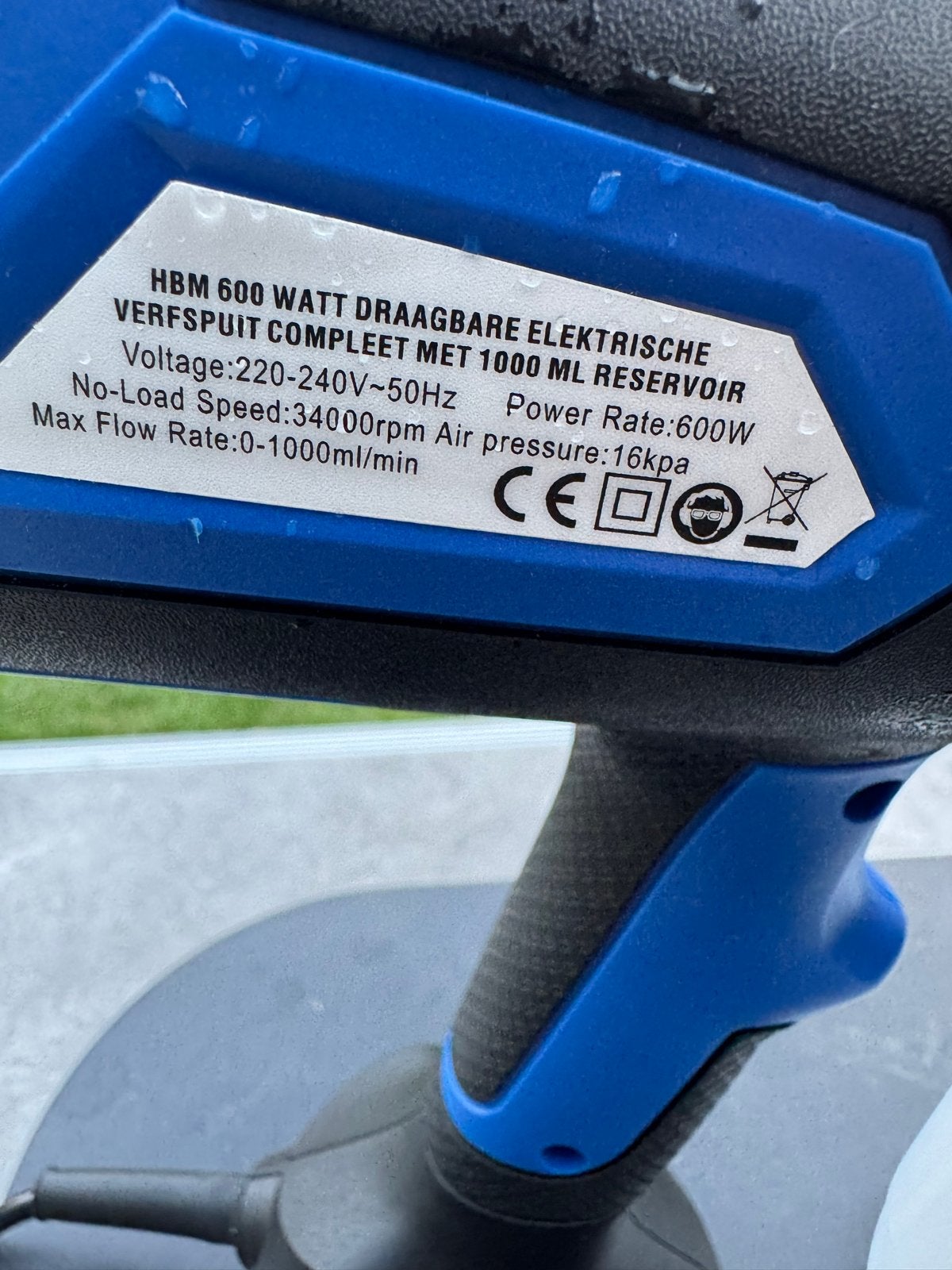 HBM 600W Verfspuit 220V - Nieuwstaat, Ophalen, Nieuw, Verfspuit of Verfpomp