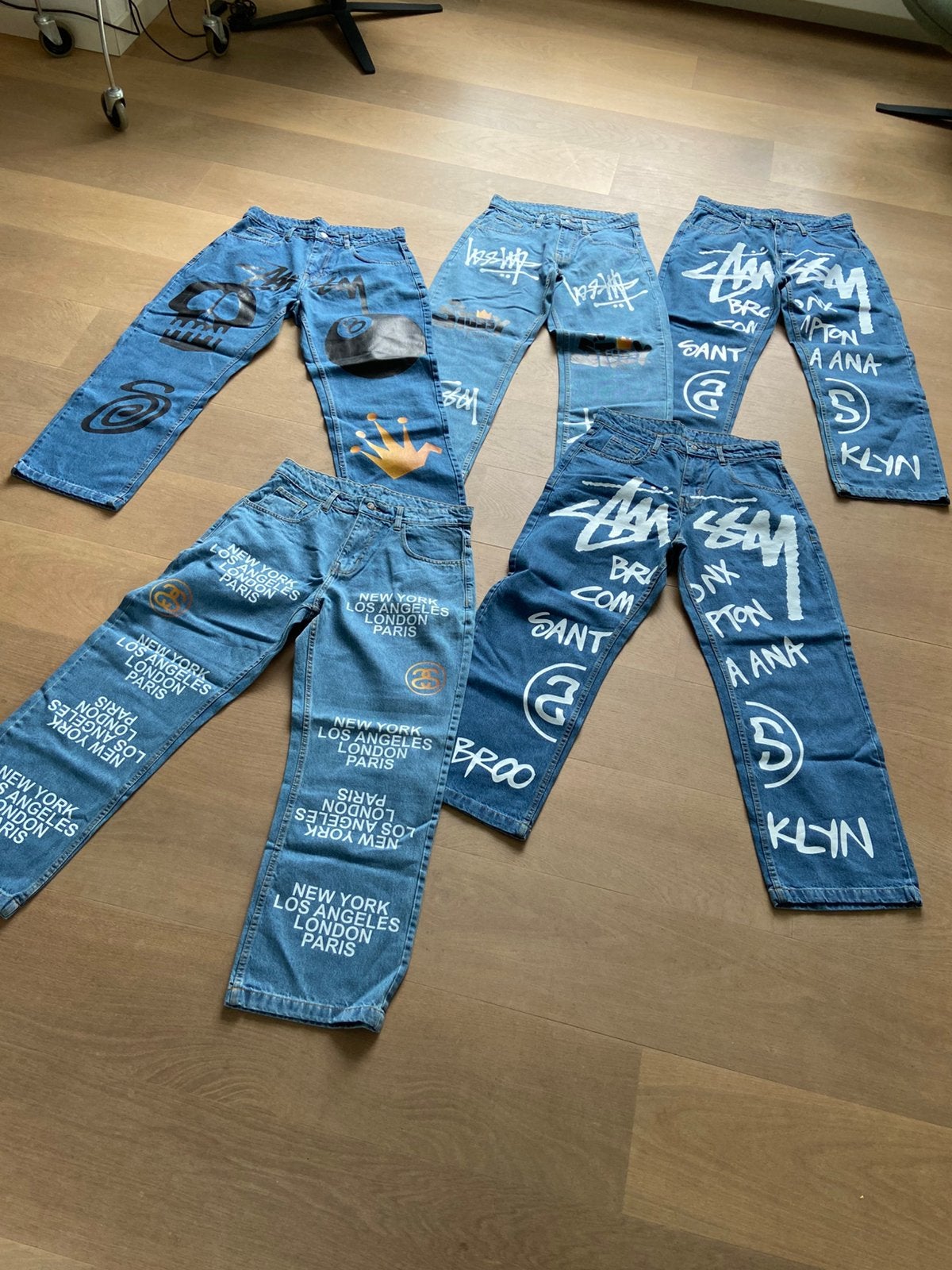 Stussy Baggy broek maat 32/34/36 20 euro per stuk, Ophalen of Verzenden, Zo goed als nieuw, Blauw, W32 (confectie 46) of kleiner
