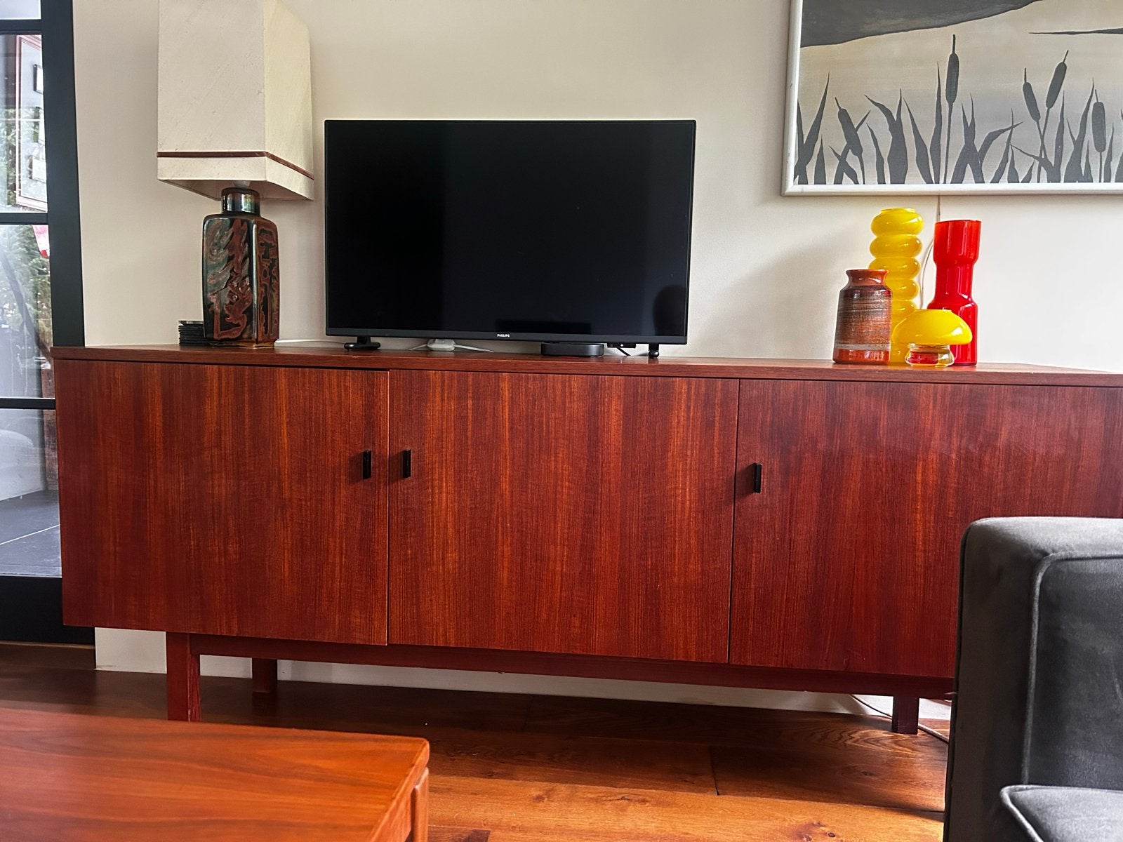 Vintage Dressoir - Jaren '60 Teakhouten Sideboard, Ophalen, Gebruikt, 150 tot 200 cm, Teakhout