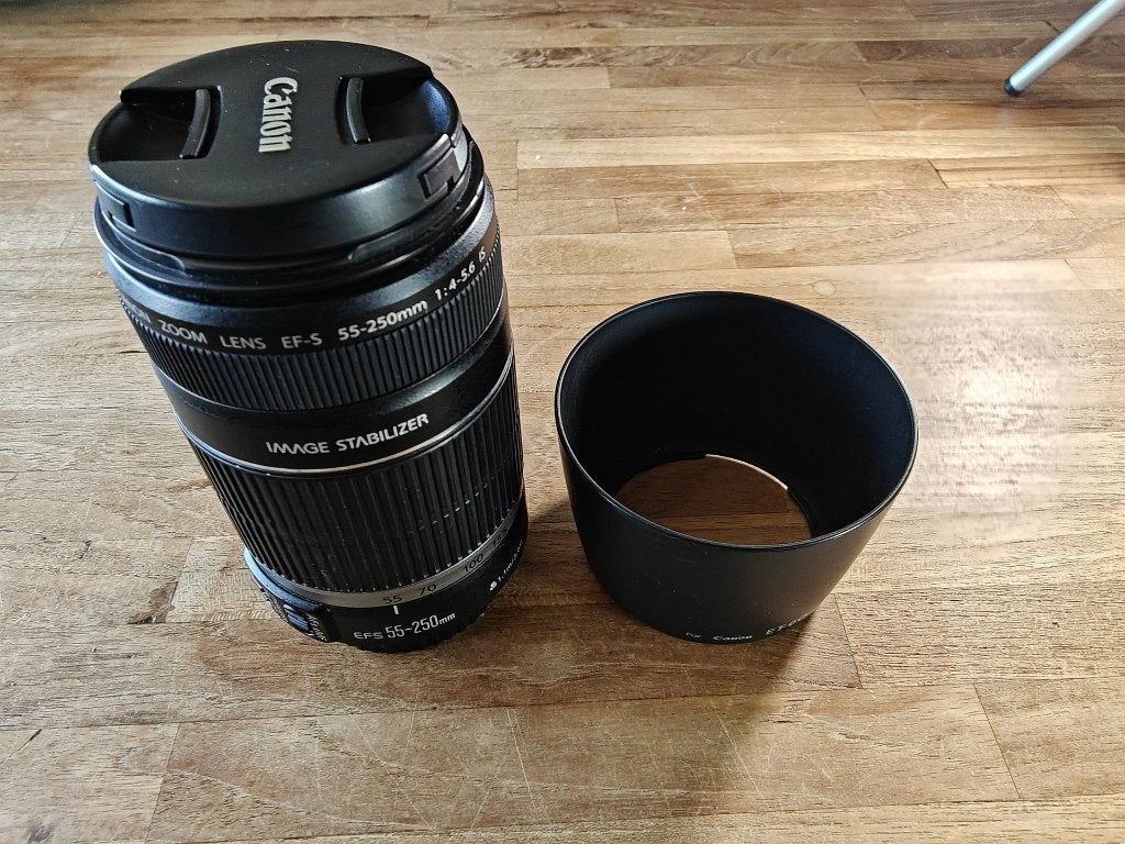 Canon EF-S 55-250 f4-5.6 IS, Audio, Tv en Foto, Fotografie | Lenzen en Objectieven, Gebruikt, Canon, Macrofunctie, Canon EF-S