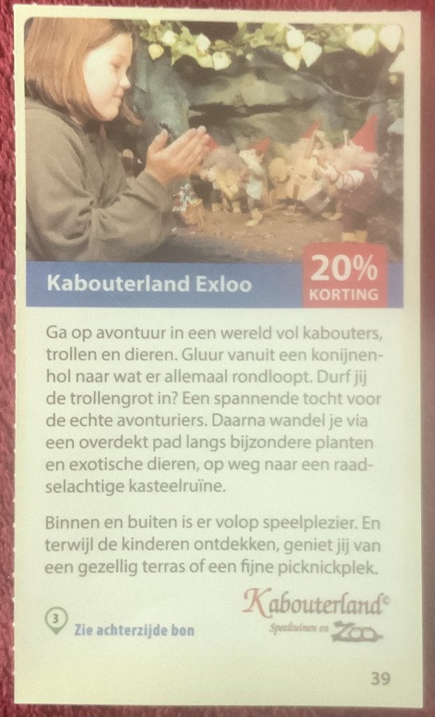 Kabouterland Exloo Voordeelbon, Tickets en Kaartjes, Drie personen of meer, Kortingskaart