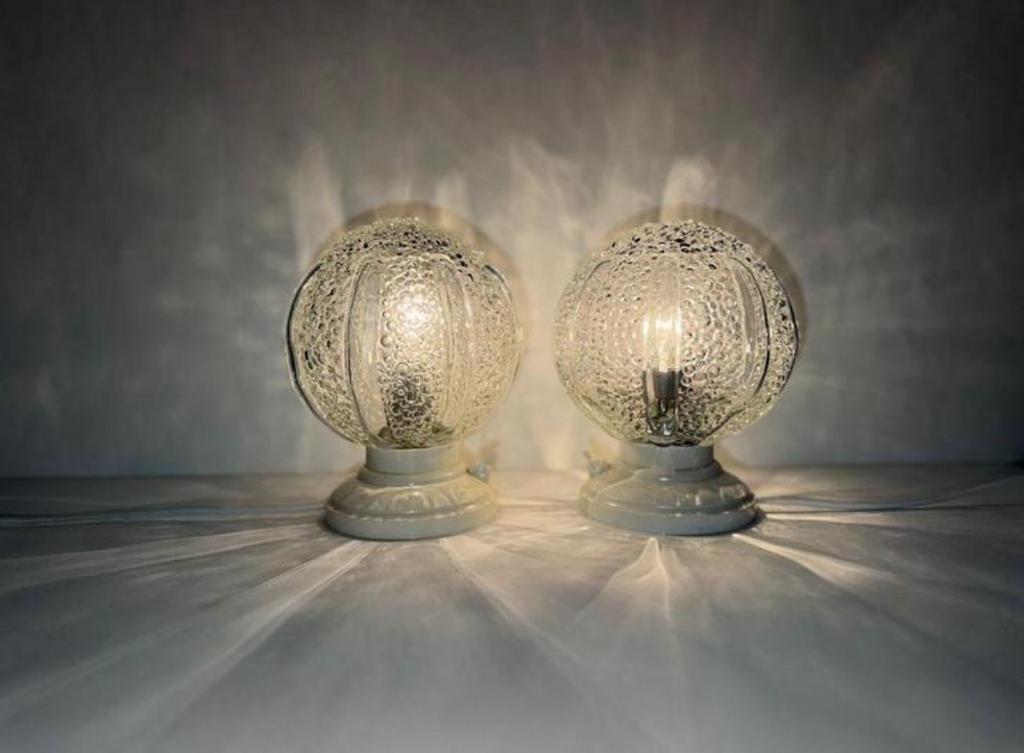 Vintage bedlamp tafellamp Helena Tynell bubbel mid century, Ophalen of Verzenden, Gebruikt, Glas