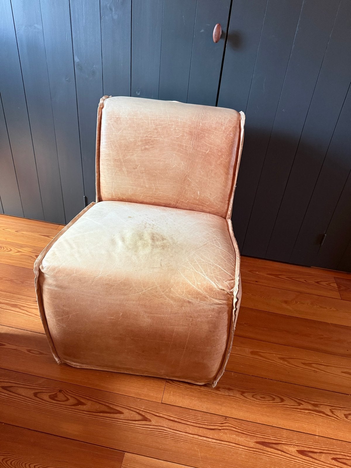 Vintage Leren Fauteuils op Wieltjes (Eichholtz), Ophalen, Minder dan 50 cm, Gebruikt, Minder dan 75 cm