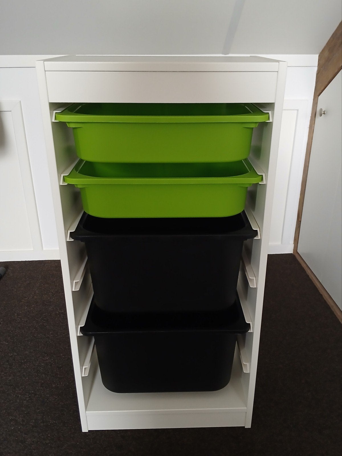 IKEA Trofast opbergkast met bakken - wit/groen/zwart, Ophalen, Gebruikt